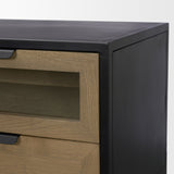 Sloan Light Brown W/ Black Metal Frame Side Table from Mercana - Luna Furniture