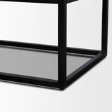 Sloan Light Brown W/ Black Metal Frame Side Table from Mercana - Luna Furniture