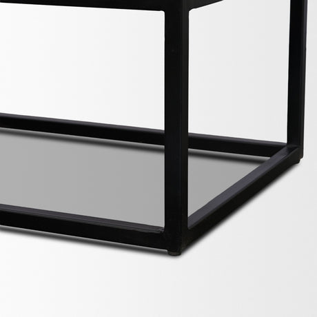 Sloan Light Brown W/ Black Metal Frame Side Table from Mercana - Luna Furniture