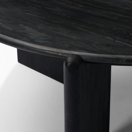 Rumer Black Wood w/ Black Marble Coffee Table from Mercana - Luna Furniture