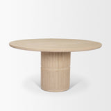 Sorrano 59" Botticino Marble Round w/ Fluted Base Dining Table from Mercana - Luna Furniture