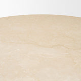 Sorrano 59" Botticino Marble Round w/ Fluted Base Dining Table from Mercana - Luna Furniture
