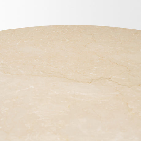 Sorrano 59" Botticino Marble Round w/ Fluted Base Dining Table from Mercana - Luna Furniture