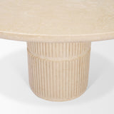 Sorrano 59" Botticino Marble Round w/ Fluted Base Dining Table from Mercana - Luna Furniture