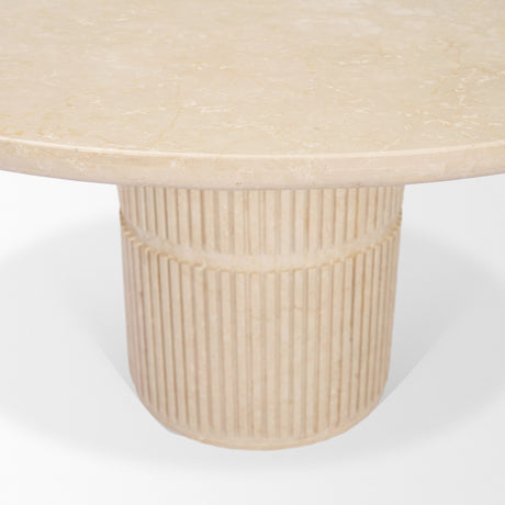 Sorrano 59" Botticino Marble Round w/ Fluted Base Dining Table from Mercana - Luna Furniture