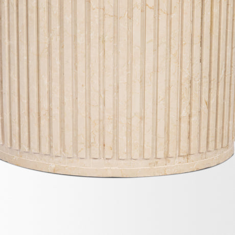 Sorrano 59" Botticino Marble Round w/ Fluted Base Dining Table from Mercana - Luna Furniture