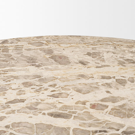 Rivaro Solid Beige Marble Round Dining Table from Mercana - Luna Furniture