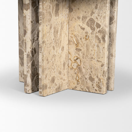 Rivaro Solid Beige Marble Round Dining Table from Mercana - Luna Furniture