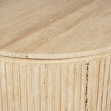 Elara Ribbed Oblong Travertine Coffee Table from Mercana - Luna Furniture
