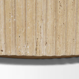 Elara Ribbed Oblong Travertine Coffee Table from Mercana - Luna Furniture