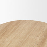Elara Ribbed Oblong Travertine Coffee Table from Mercana - Luna Furniture