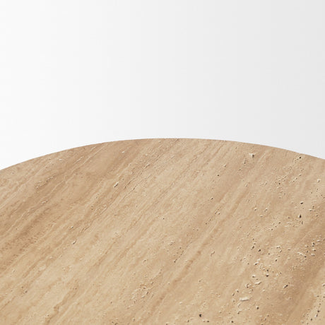 Elara Ribbed Oblong Travertine Coffee Table from Mercana - Luna Furniture