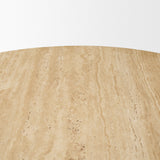 Torreno 42" Travertine Round Top Hexagon Pedestal Dining Table from Mercana - Luna Furniture