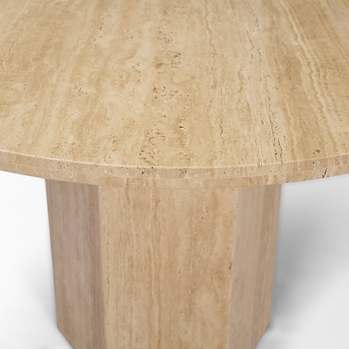 Torreno 42" Travertine Round Top Hexagon Pedestal Dining Table from Mercana - Luna Furniture