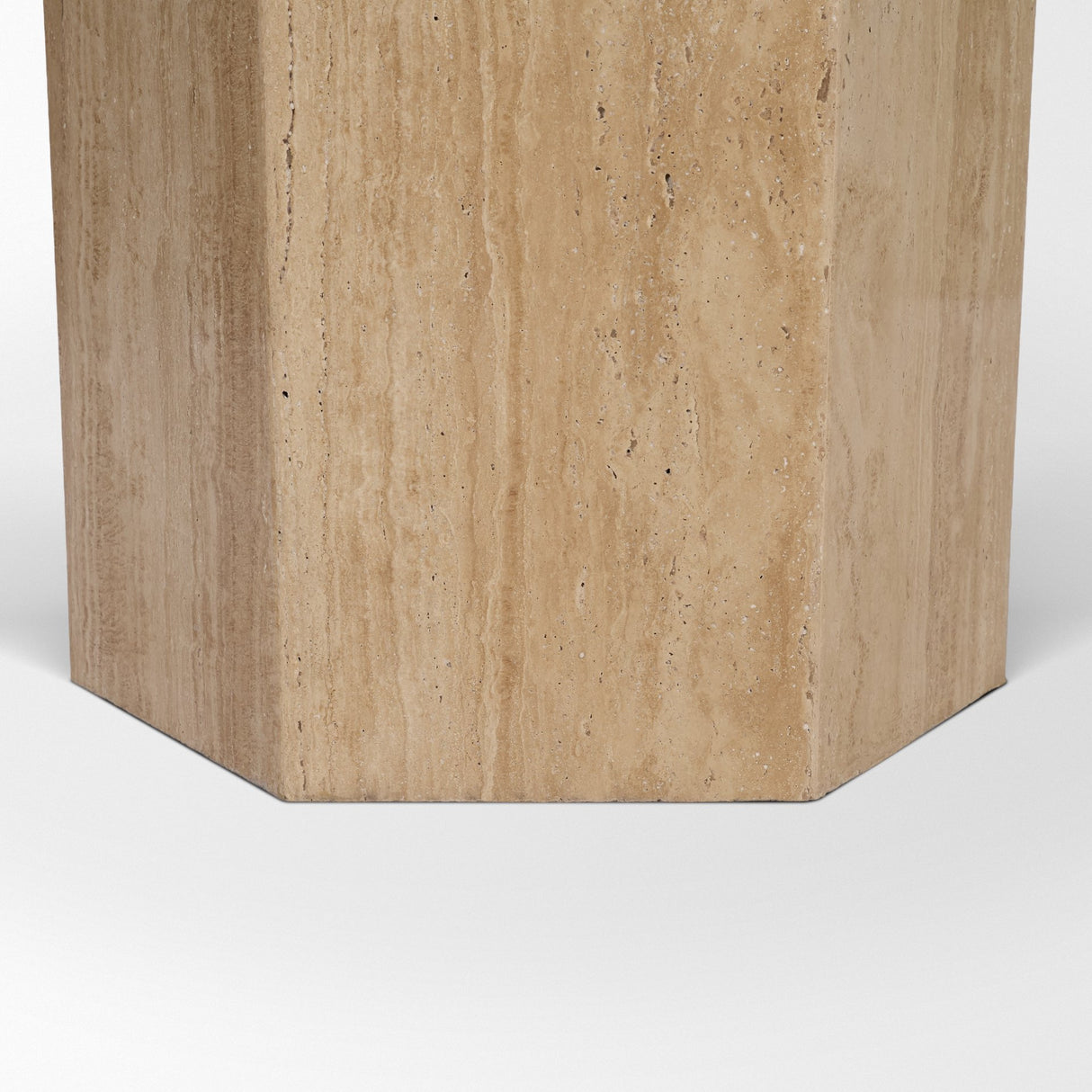 Torreno 42" Travertine Round Top Hexagon Pedestal Dining Table from Mercana - Luna Furniture