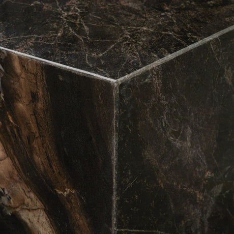 Quadra 20" Solid Cappuccino Marble Square Coffee Table from Mercana - Luna Furniture