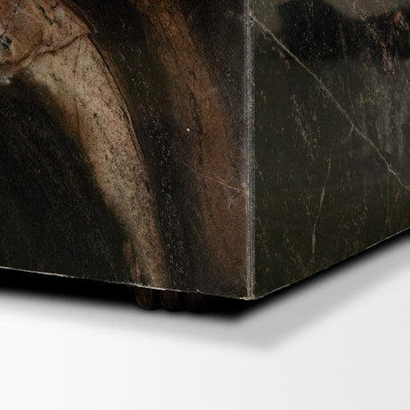 Quadra 20" Solid Cappuccino Marble Square Coffee Table from Mercana - Luna Furniture