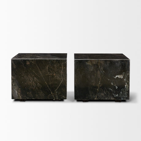 Quadra 20" Solid Cappuccino Marble Square Coffee Table from Mercana - Luna Furniture