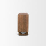 Wexlan Solid Wood w/ Leather Weave 4 Door Closed Sideboard from Mercana - Luna Furniture