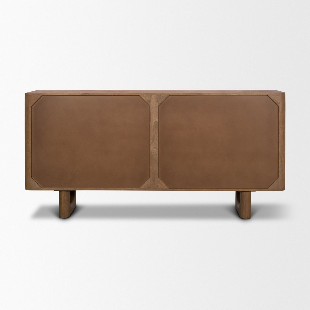 Wexlan Solid Wood w/ Leather Weave 4 Door Closed Sideboard from Mercana - Luna Furniture
