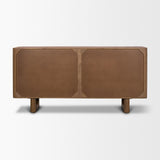 Wexlan Solid Wood w/ Leather Weave 4 Door Closed Sideboard from Mercana - Luna Furniture