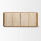 Serrin Solid Wood w/ Travertine 4 Door Closed Sideboard from Mercana - Luna Furniture