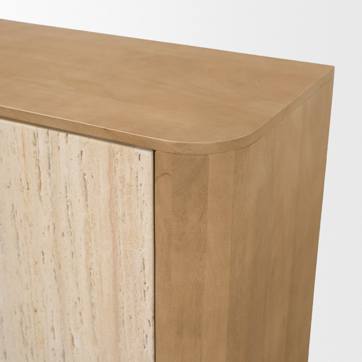 Serrin Solid Wood w/ Travertine 4 Door Closed Sideboard from Mercana - Luna Furniture