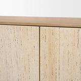 Serrin Solid Wood w/ Travertine 4 Door Closed Sideboard from Mercana - Luna Furniture