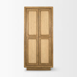 Valterra Light Brown Wood w/ Travertine 4 Door Tall Cabinet from Mercana - Luna Furniture