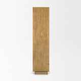 Valterra Light Brown Wood w/ Travertine 4 Door Tall Cabinet from Mercana - Luna Furniture