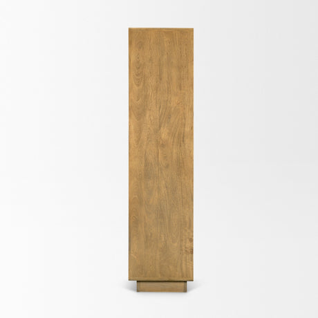 Valterra Light Brown Wood w/ Travertine 4 Door Tall Cabinet from Mercana - Luna Furniture