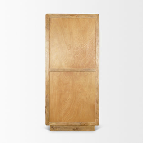 Valterra Light Brown Wood w/ Travertine 4 Door Tall Cabinet from Mercana - Luna Furniture