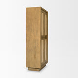 Valterra Light Brown Wood w/ Travertine 4 Door Tall Cabinet from Mercana - Luna Furniture