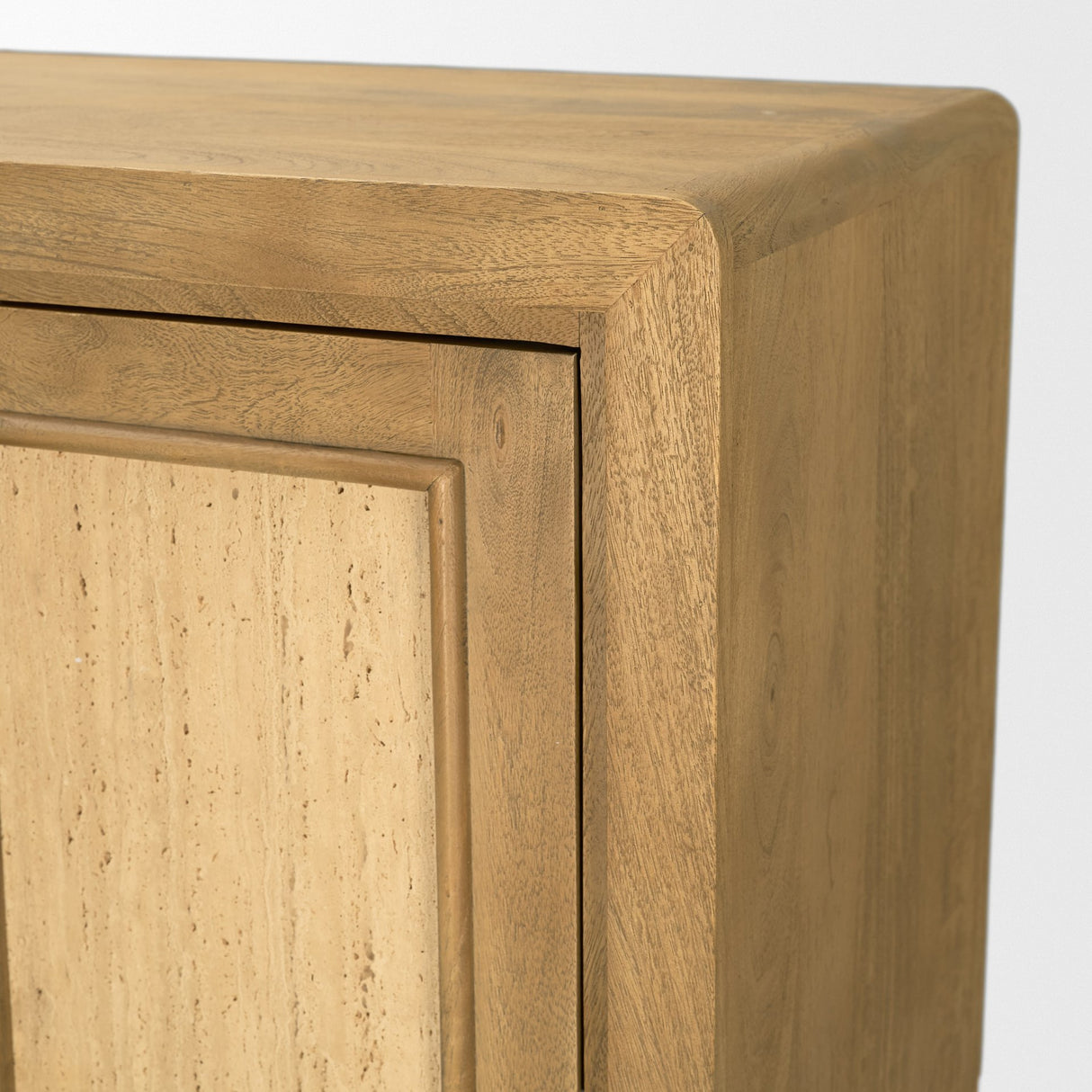 Valterra Light Brown Wood w/ Travertine 4 Door Tall Cabinet from Mercana - Luna Furniture