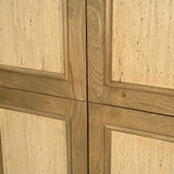 Valterra Light Brown Wood w/ Travertine 4 Door Tall Cabinet from Mercana - Luna Furniture