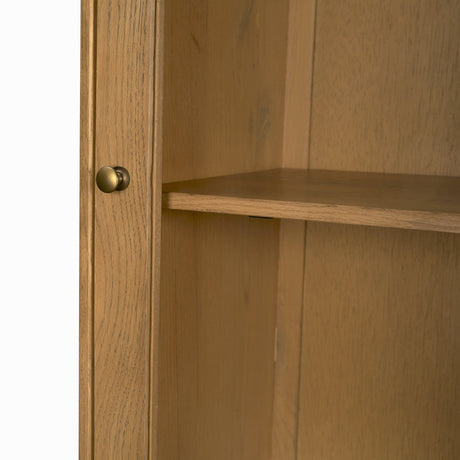 Hawthorne Solid Oak Wood w/ Glass Curio Cabinet from Mercana - Luna Furniture