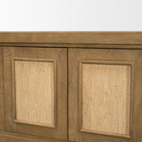 Valterra Light Brown Wood w/ Travertine 6 Door Media Console from Mercana - Luna Furniture