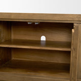 Valterra Light Brown Wood w/ Travertine 6 Door Media Console from Mercana - Luna Furniture