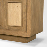Valterra Light Brown Wood w/ Travertine 6 Door Media Console from Mercana - Luna Furniture