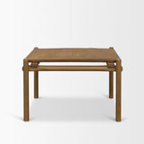 Riven Oak Wood Square Side Table from Mercana - Luna Furniture