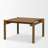 Riven Oak Wood Square Side Table from Mercana - Luna Furniture
