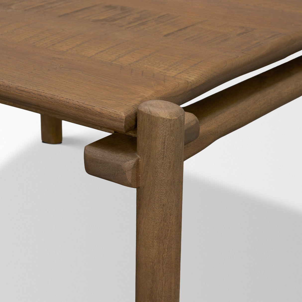 Riven Oak Wood Square Side Table from Mercana - Luna Furniture