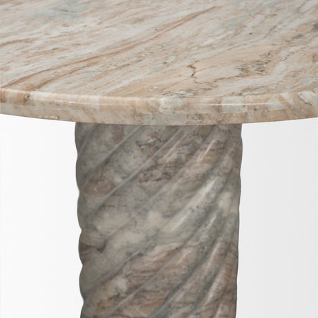 Ravello 42" Pink Marble Swirl Pedestal Base Round Dining Table from Mercana - Luna Furniture