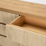 Travona Oak Wood w/ Travertine 6 Drawer Dresser from Mercana - Luna Furniture