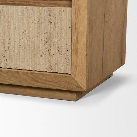 Travona Oak Wood w/ Travertine 6 Drawer Dresser from Mercana - Luna Furniture