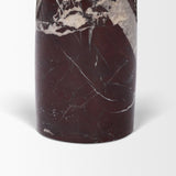 Bellancia Rosso Red Levanto Marble Pedastal Side Table from Mercana - Luna Furniture