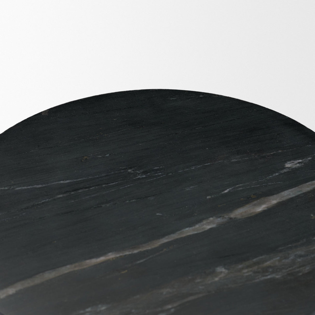 Bellancia Nero Black Marquina Marble Pedestal Side Table from Mercana - Luna Furniture