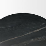 Bellancia Nero Black Marquina Marble Pedestal Side Table from Mercana - Luna Furniture
