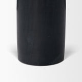 Bellancia Nero Black Marquina Marble Pedestal Side Table from Mercana - Luna Furniture