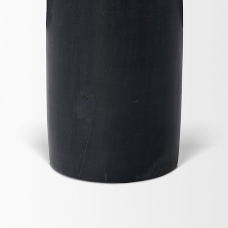 Bellancia Nero Black Marquina Marble Pedestal Side Table from Mercana - Luna Furniture